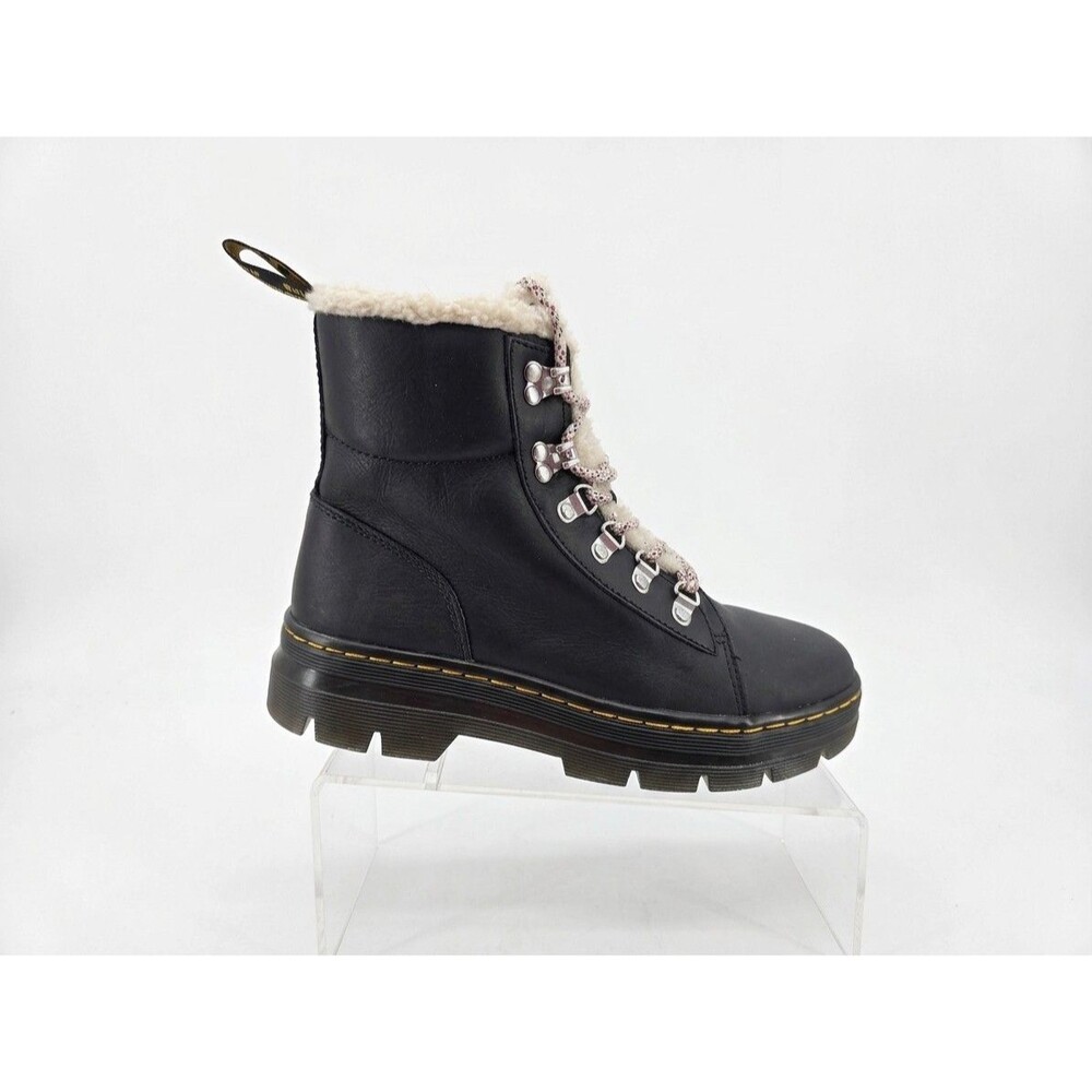 Dr. Martens Combs W FL Women’s Black Leather Faux Fur Lined Hiker Boot US 9